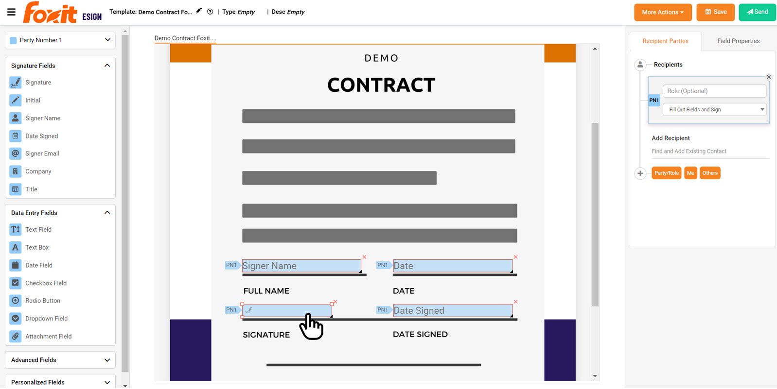 screenshot of Foxit eSign